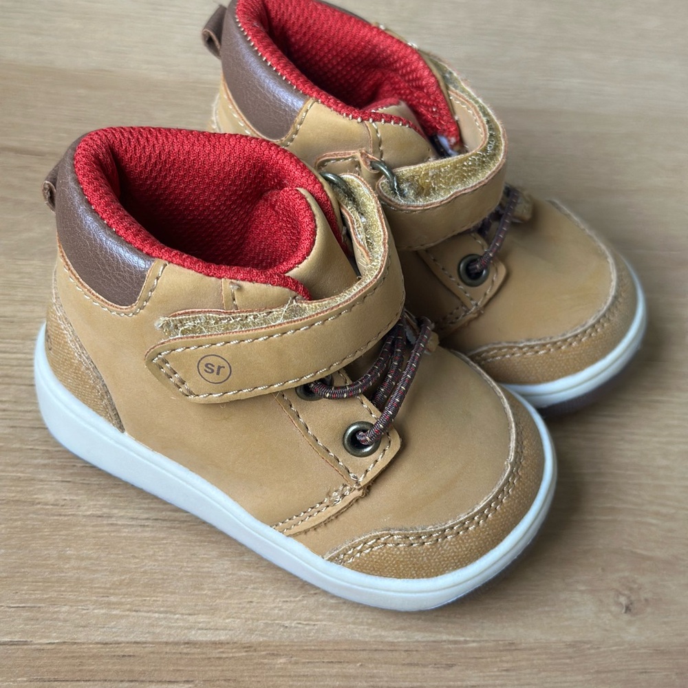 Stride Rite Tan and Brown Baby Boots